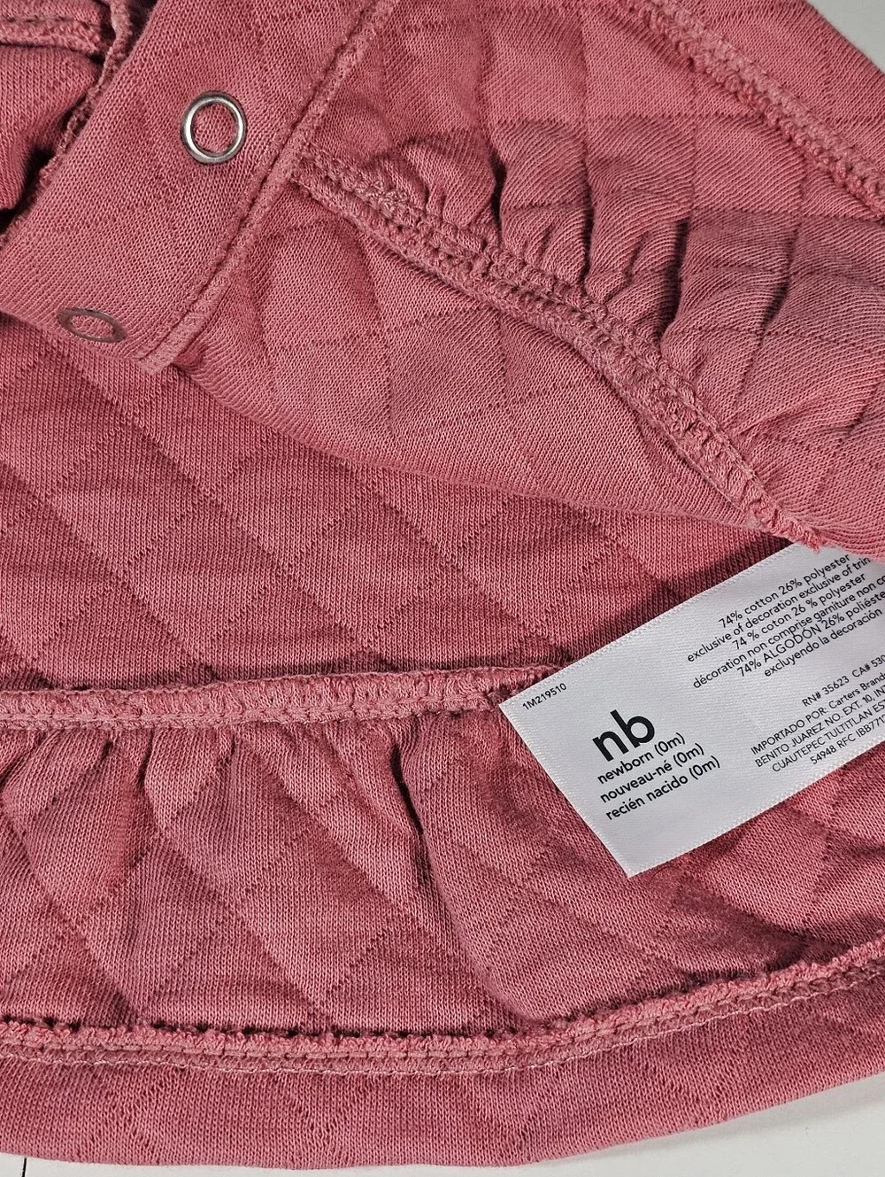 Carter's Coral Diamond-quilted Vest Newborn